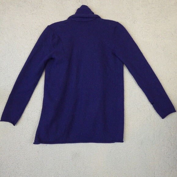 Vintage Tweeds Cardigan Sweater Womens Small Blue Open Front Merino Wool - Picture 8 of 10